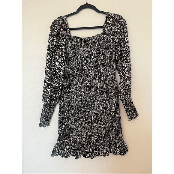 Women's She + Sky Leaf Long Sleeve Dress Fall Medium Boho Square Neck Midi NEW N - Picture 7 of 7